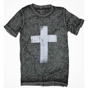 Cross acid wash black tshirt